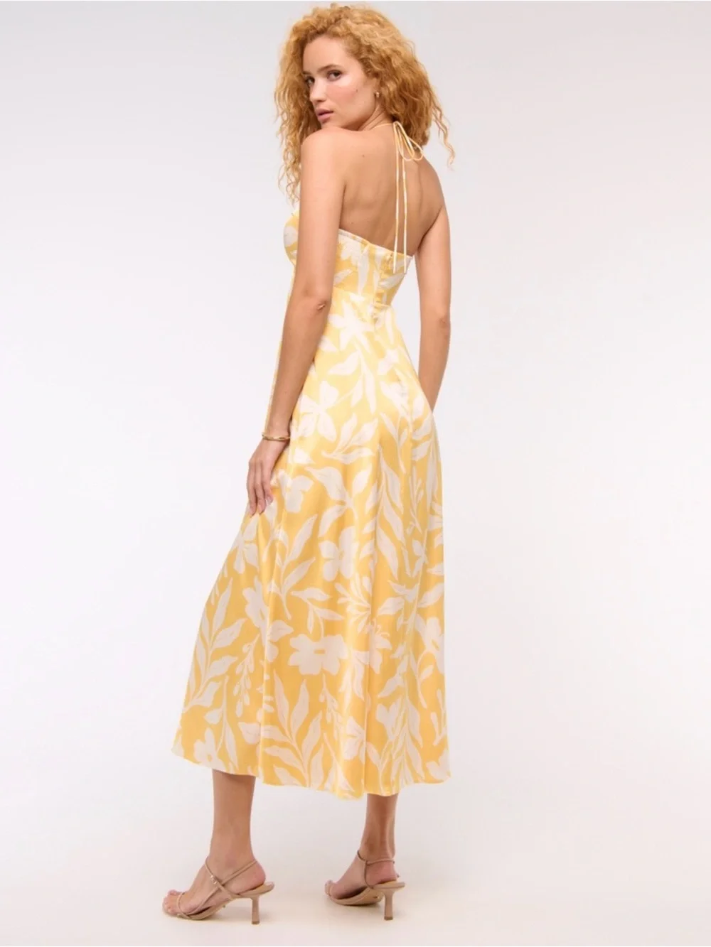 Abercrombie & Fitch Yellow and White Floral Maxi Dress